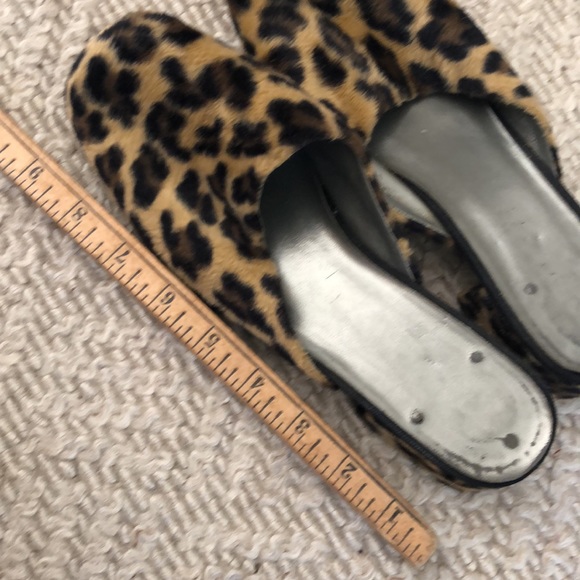 faux fuzzy Leopard Slide Mule Casual chunky heel shoe - Picture 14 of 16